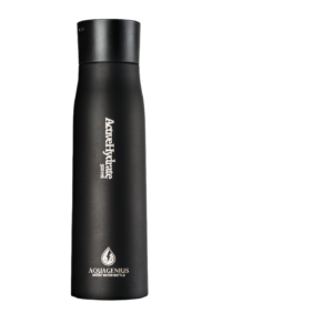AQUAGENIUS ActiveHydrate 500 ml — gourde intelligente autonettoyante UV-C, acier inoxydable 304, cycle automatique toutes les 3 heures (vue produit)